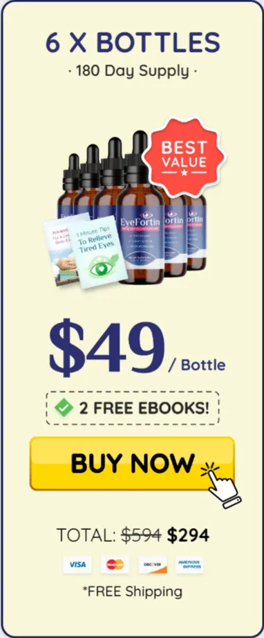 eyefortin six bottles 180 day supply